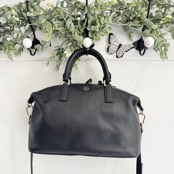 Tory Burch Handbags - Tory Burch Mcgraw Slouchy Leather Satchel - Pebbeled Black DG